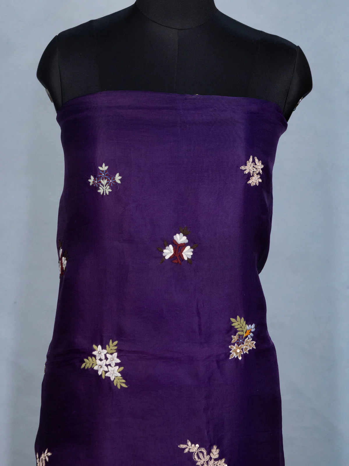 Violet Organza Unstitched Suit - Image 2