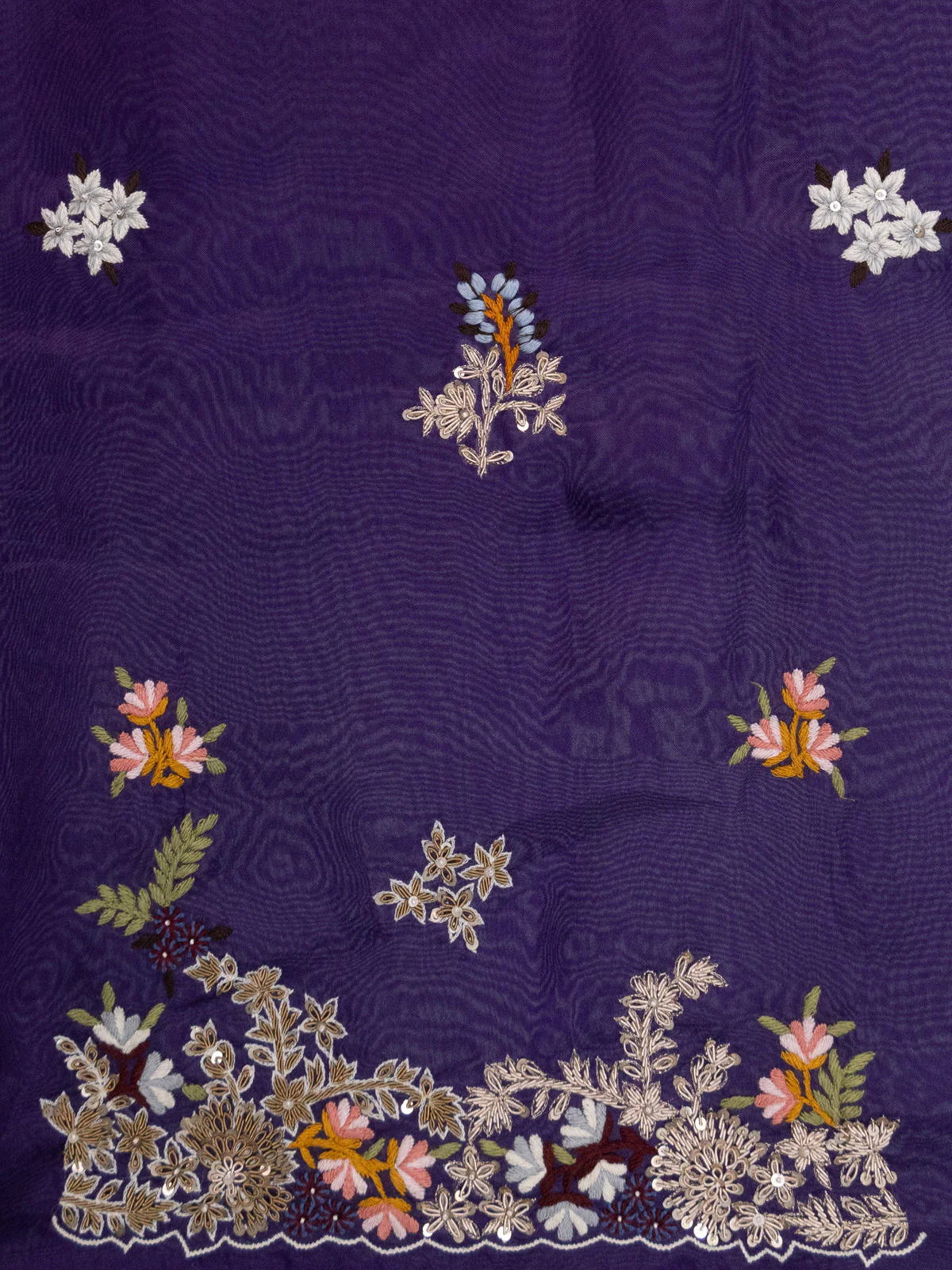 Violet Organza Unstitched Suit - Image 4