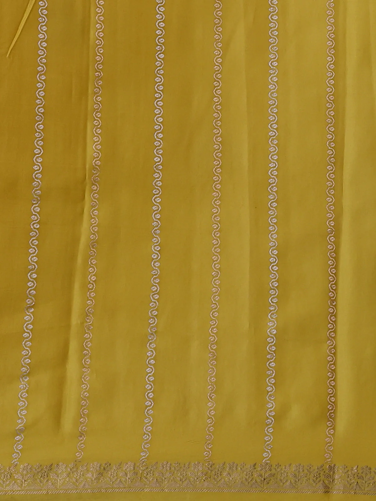 Yellow Banarasi Mushru Silk Saree - Image 4
