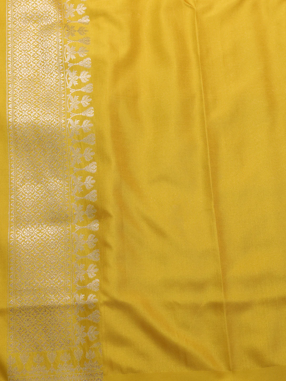 Yellow Banarasi Silk Saree - Image 4