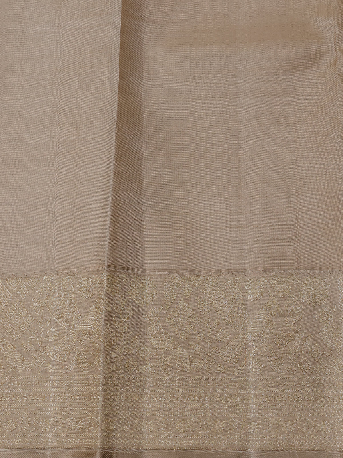 Yellow-Beige Pure Kanchipuram Silk Saree - Image 4