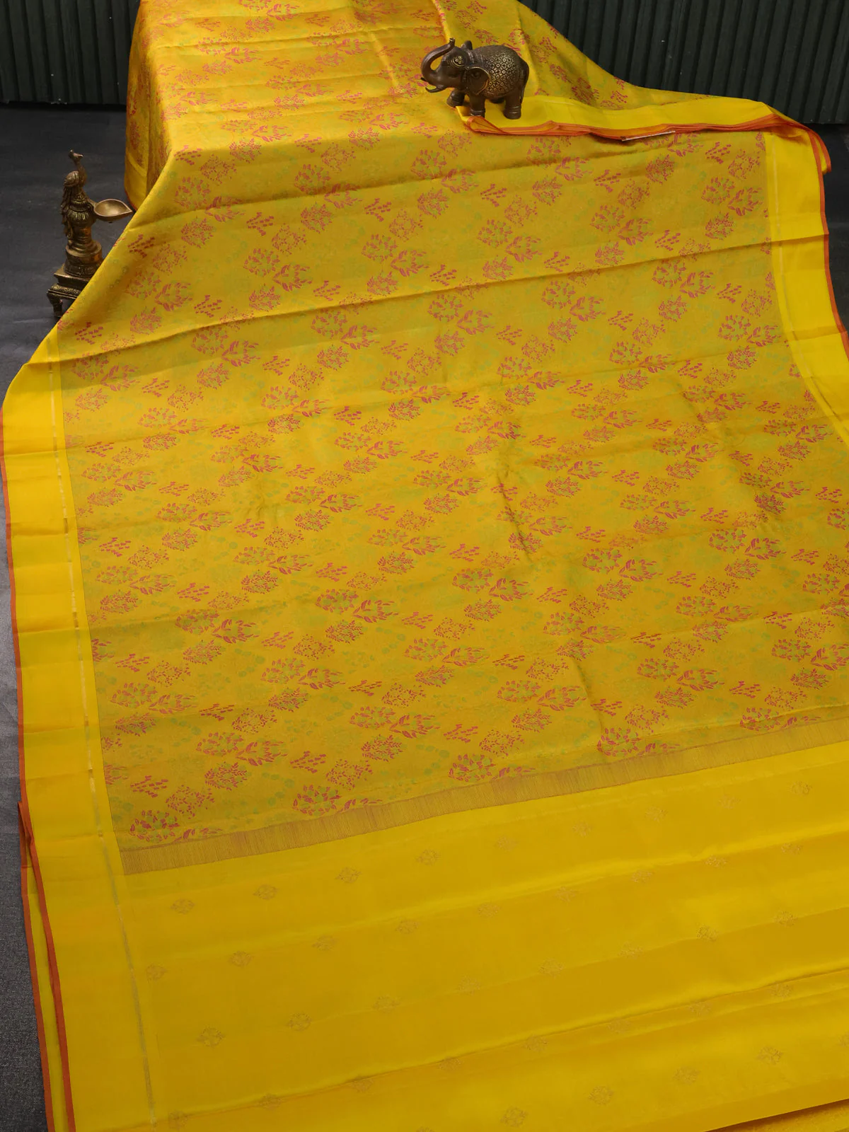 Yellow Kanchipuram Silk Saree - Image 2