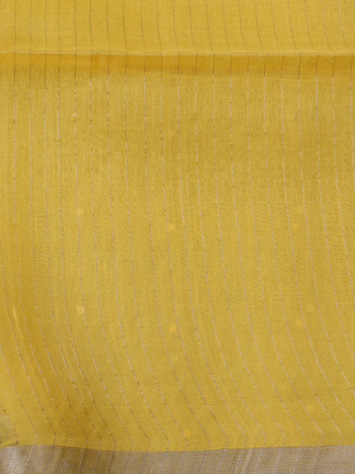 Yellow Muslin Organza Saree - Image 4