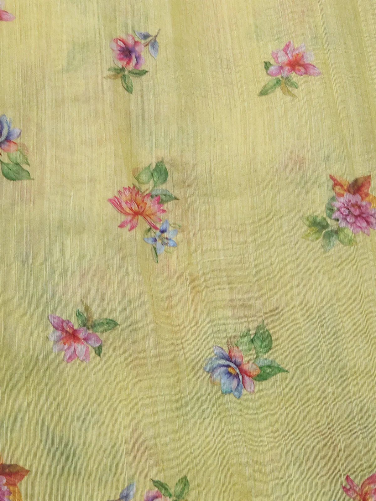 Yellow Organza Silk Saree - Image 4