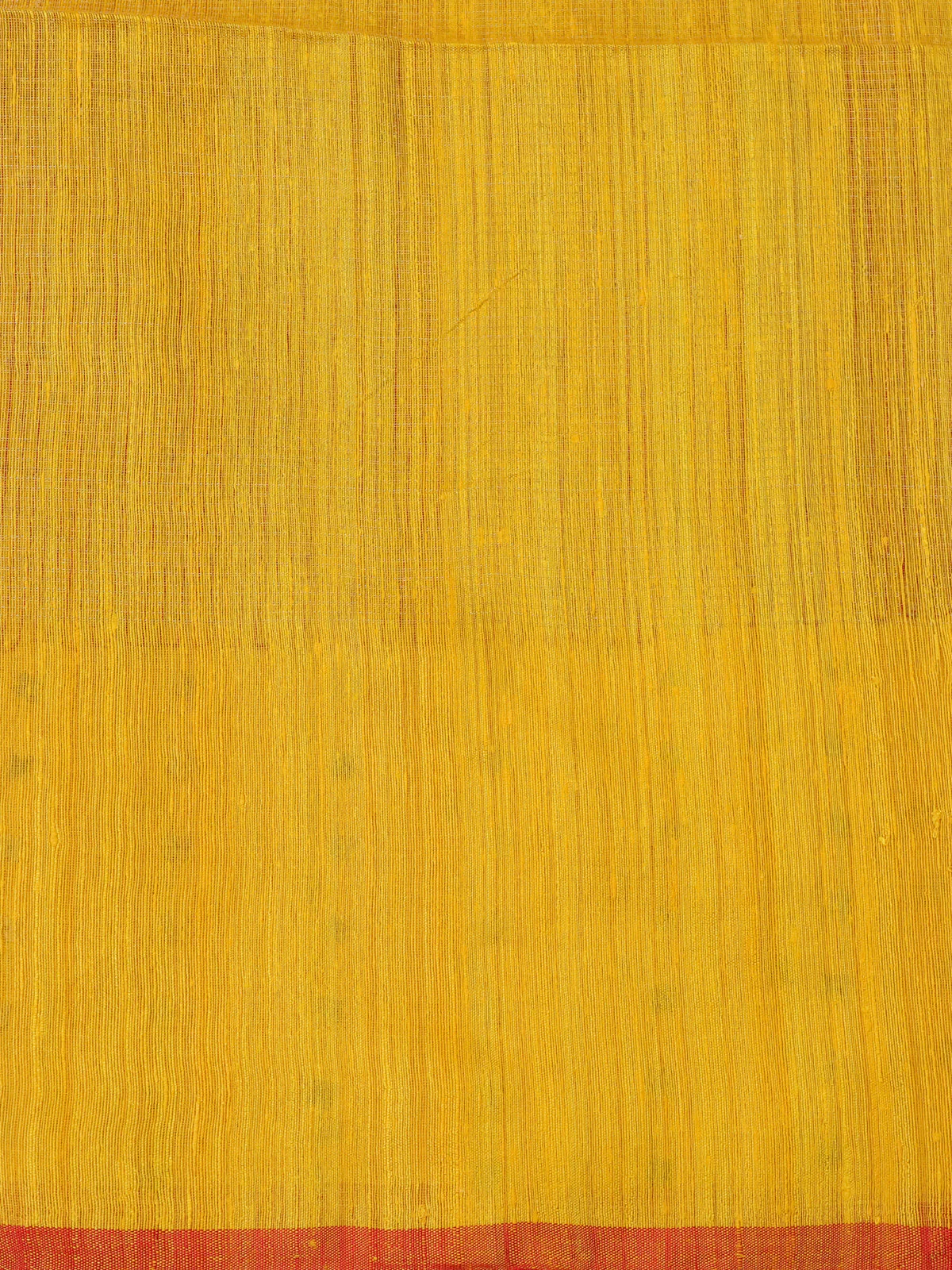 Yellow - Red Muslin Organza Saree - Image 4