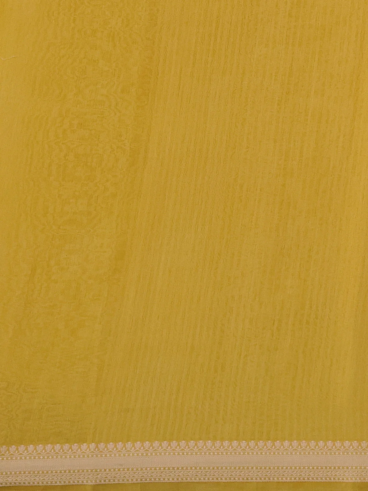 Yellow Tussar Silk Saree - Image 4