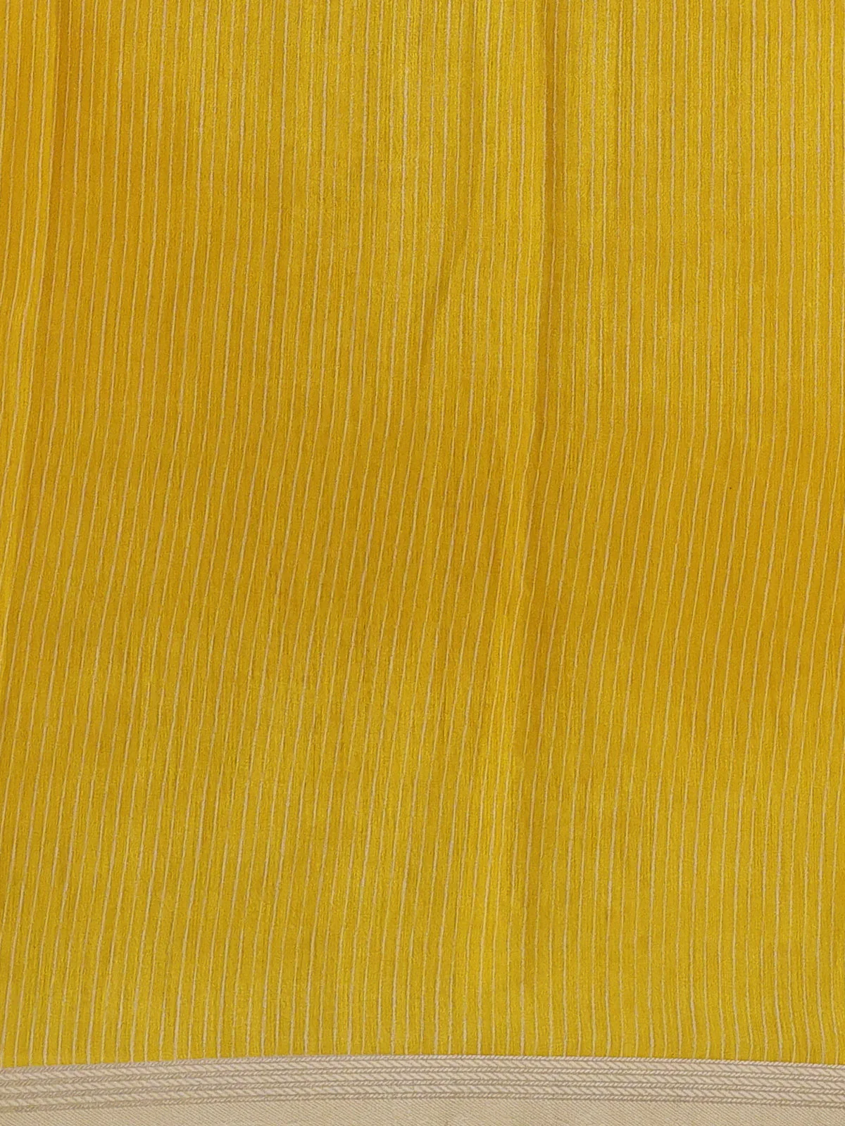 Yellow Tussar Silk Saree - Image 4