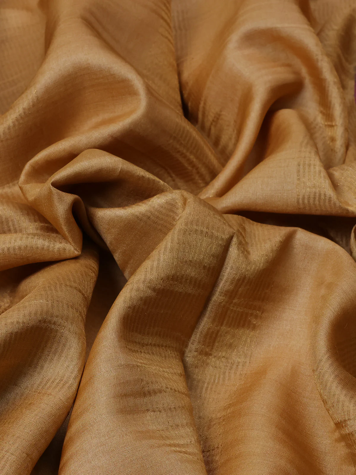 Yellow Tussar Silk Saree - Image 3