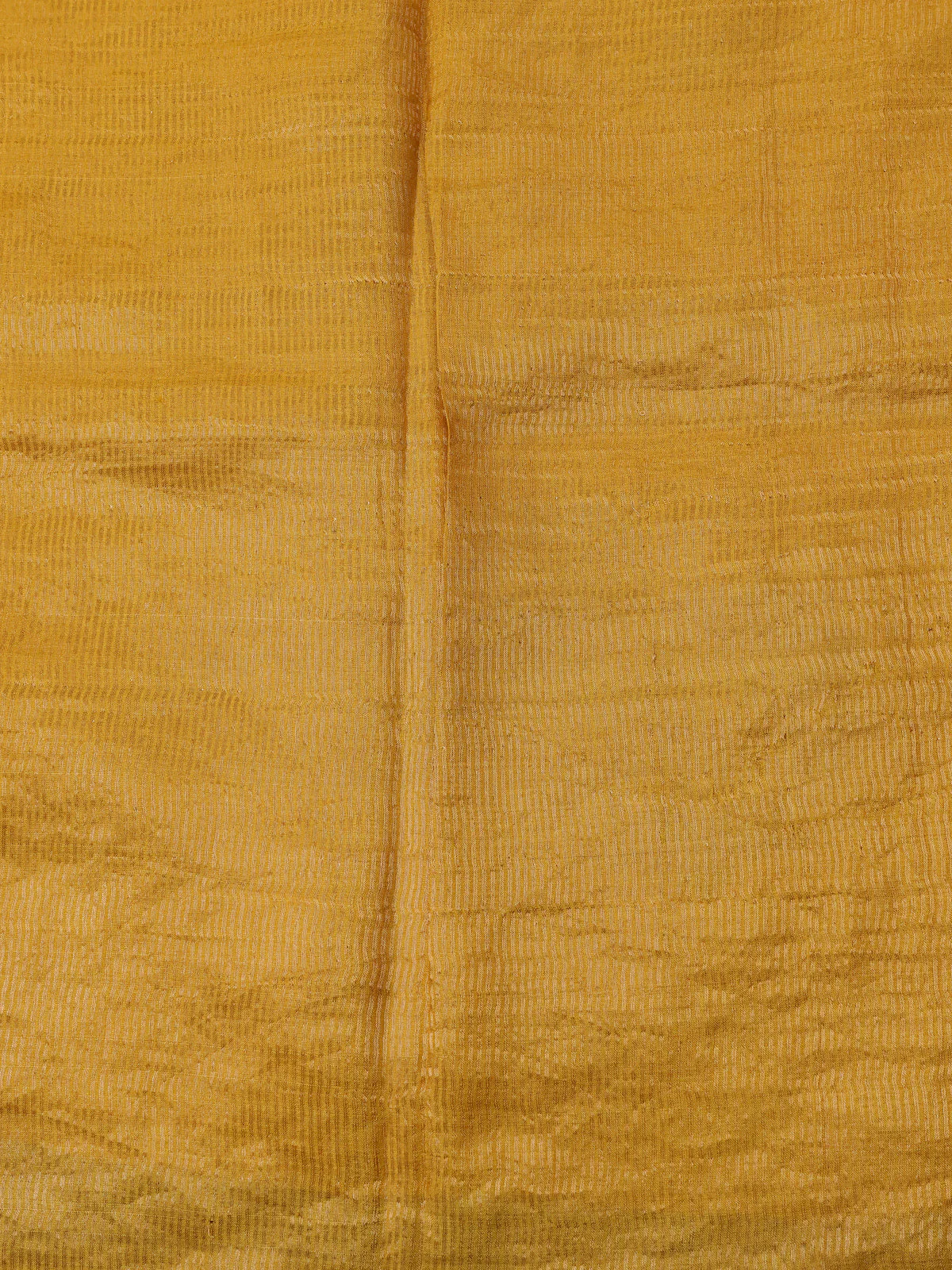 Yellow Tussar Silk Saree - Image 4
