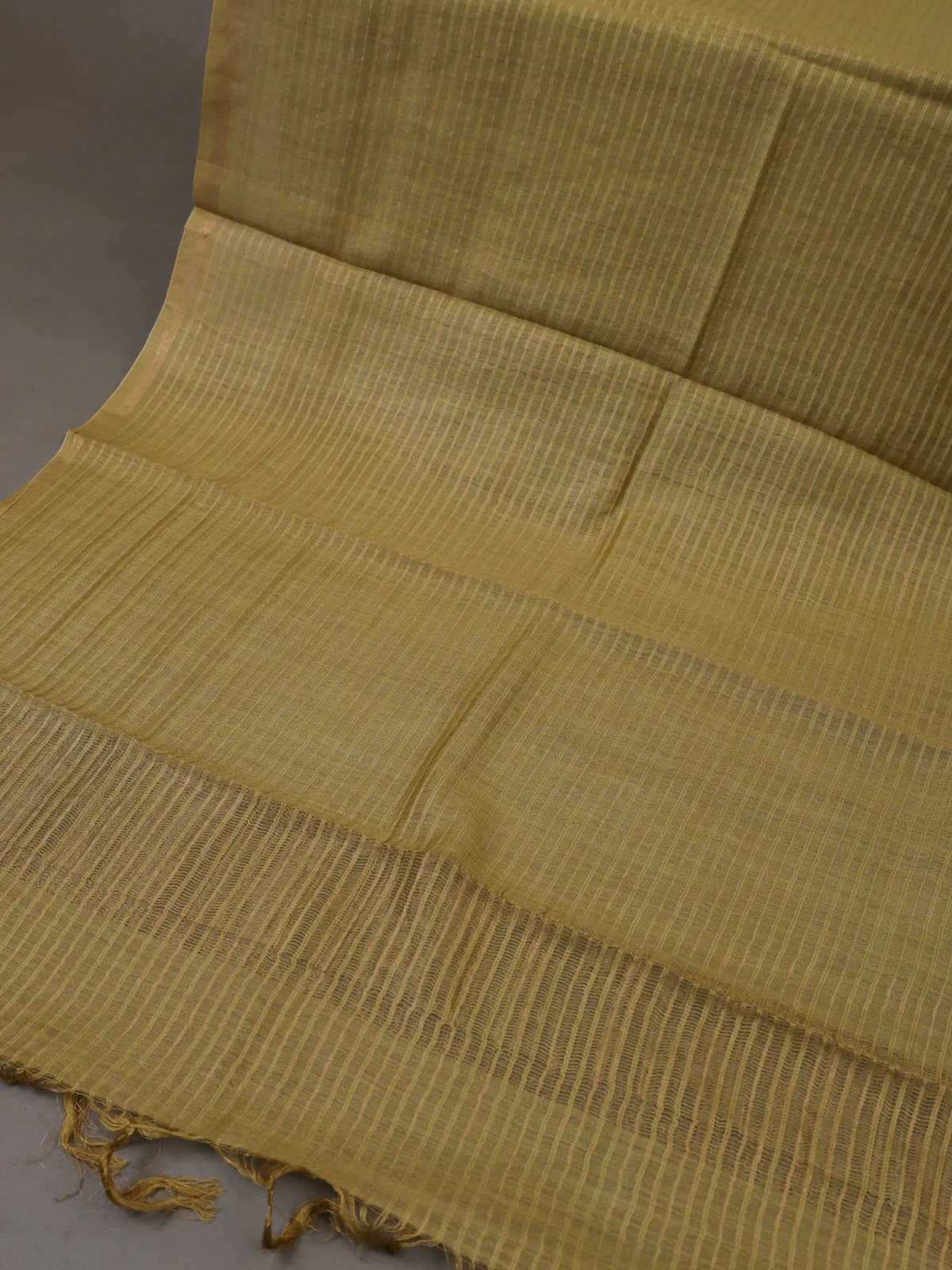 Yellow Tussar Silk Unstitched Suit - Image 3
