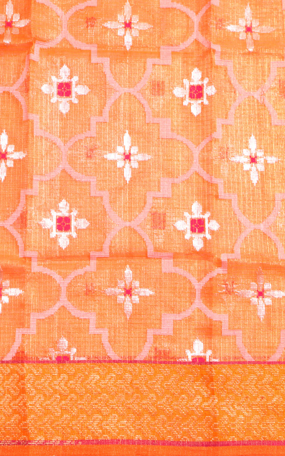 Lavender Zari Kota Saree With Jamdani Weaves - Image 7